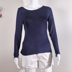 ANTHROPOLOGIE: Bordeaux Navy Crossed Back Top